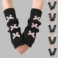 thumbnail image 5 of Chuancc Women's Long Fingerless Gloves - Warm Windproof Winter Half Finger Typing Gloves with Long Wrist Cuff Pink One Size, 5 of 5