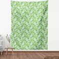 thumbnail image 4 of Ambesonne Floral Fabric by the Yard Upholstery, Summer Theme Pinnate Leaves, 1 Yard, Lime Green and White, 4 of 5