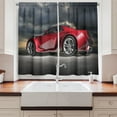 thumbnail image 2 of Ambesonne Cars Kitchen Curtains, Modern Red Sports Vehicle, 55"x45", Red Grey Black, 2 of 3
