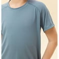 thumbnail image 4 of ZACPNCV Girls Athletic Shirts Short Sleeve Quick Dry Yoga T-Shirt Crewneck Solid Color Active Athletic Performance Tee Tops Sports Activewear Blue 6-7 Years, 4 of 9