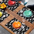 thumbnail image 5 of Retro Cactus Placemats Set of 4,Black and White Placemats Dining Table Mat Set,12x18 Washable Stain Resistant Wipeable Cloth Placemat for Kitchen Buffet Parties, 5 of 7