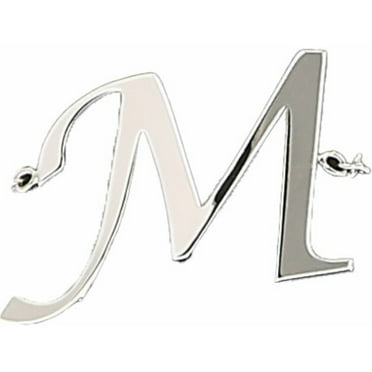 M - Adjustable Rhodium Plated Monogram Ring