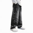 thumbnail image 6 of TOWED22 Toddler Boys Baggy Cargo Jeans, Elastic Waist Denim Pants with Side Pockets, Trendy Casual Streetwear Fit for Kids(Black,11-12 Y), 6 of 6