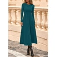 thumbnail image 3 of PRETTYGARDEN Women's Fall Long Sleeve Midi Dress Casual Elegant Ruffle Flowy A Line Swing Cocktail Party Dresse, 3 of 8