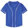thumbnail image 7 of GiLiling Kids Baseball Jersey Button Down Solid Color Short Sleeve Shirt Hipster Hip Hop Active Team Sports Uniform (Blue, 4-5 Years), 7 of 7