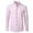 Pink, variant on Men's Long Sleeve Button Down Shirt, Solid Breathable Collared Shirt, Relaxed Fit Lightweight Top, Ideal for Year-Round & Daily Outings White M