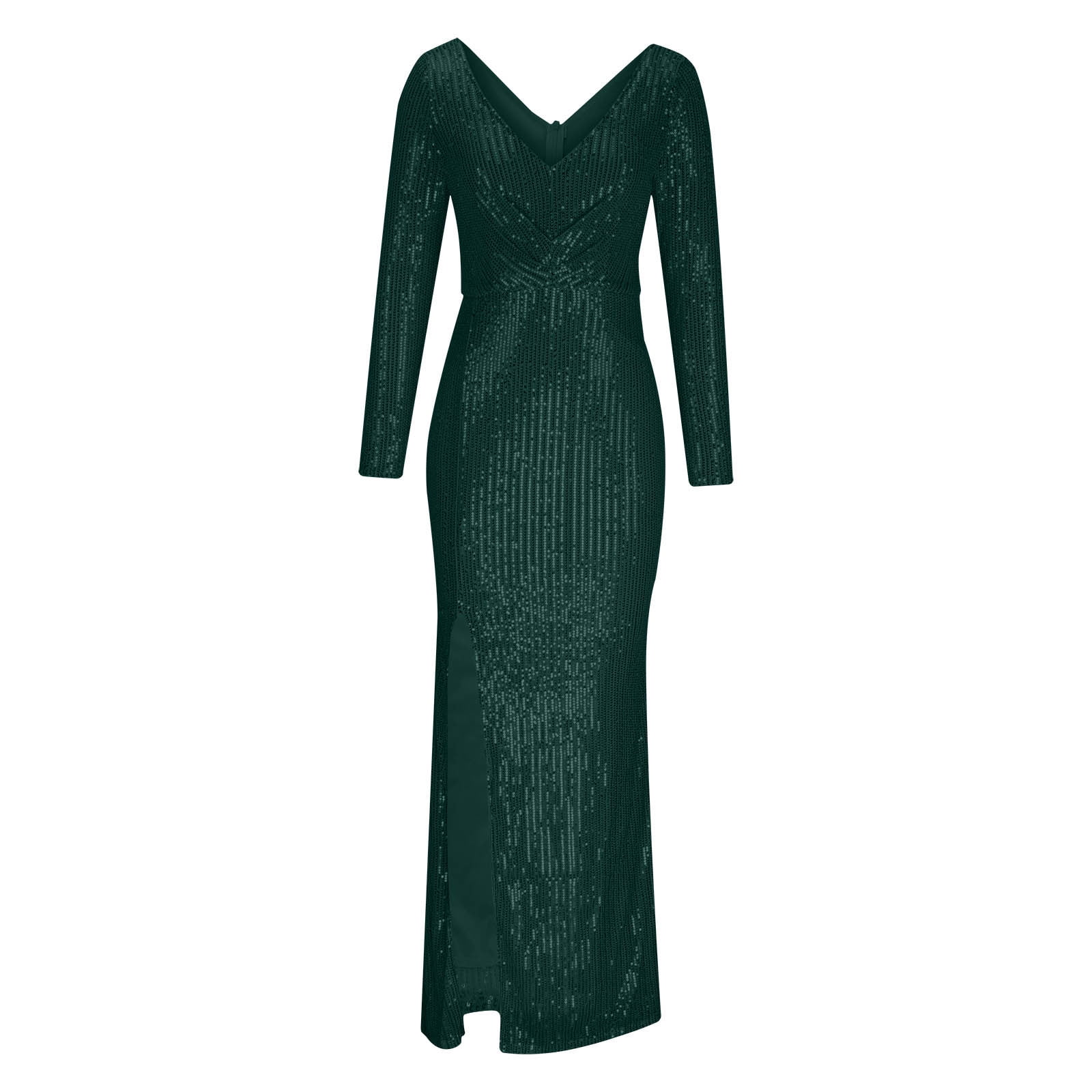 RYDCOT Elegant Dresses for Women Evening Party Backless Sparkly Dresses for  Women Long Sleeve Side Split Evening Gowns Long Dress Green - Walmart.com