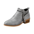 thumbnail image 2 of EKVAHL Women's Orthopedic Ankle Booties, Faux Suede Low Block Heel Work Boots, Pointed Toe Fall Winter Outdoor Fashion Boots Gray, 2 of 4