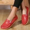 thumbnail image 2 of Huesdet Women's Loafers Flats Slip On Walking Shoes Comfortable Casual Dressy Loafer Lightweight Breathable Ladies Flats(Red,10), 2 of 7