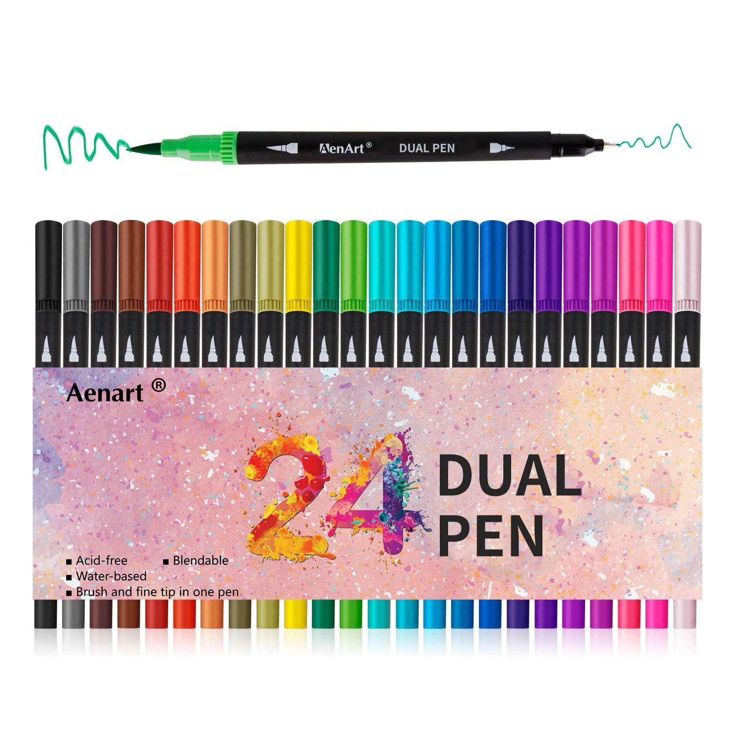 30 X Colors Brush Twin Tip Markers Art Pen Set Graphic Artist Paint Dual Tip Set 