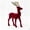 Red-C, variant on JeashCHAT Christmas Reindeer Figurines, Red Velvet Deer Statues Tabletop Ornaments, Flocked Reindeer Sculpture Christmas Decorations for Living Room Table Shelf Office Home Decor, 8.26" x 4.33"