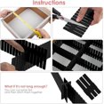 thumbnail image 3 of 85Pcs Drawer Dividers, Adjustable Drawer Organiser, Cut at Will for Tidying Clutter Clothes, Socks, Makeup, Dresser, Kitchen Black, 3 of 6