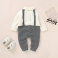 thumbnail image 3 of Infant Turn-down Collar Long Sleeve Button-down Jumpsuit, 3 of 7