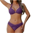 thumbnail image 2 of Arnsht Two Piece Bikini Set Beach Swimsuits Pool Party, Bandeau Bathing Suit High Cut Leg Cheeky Trend Fashion Purple S, 2 of 6