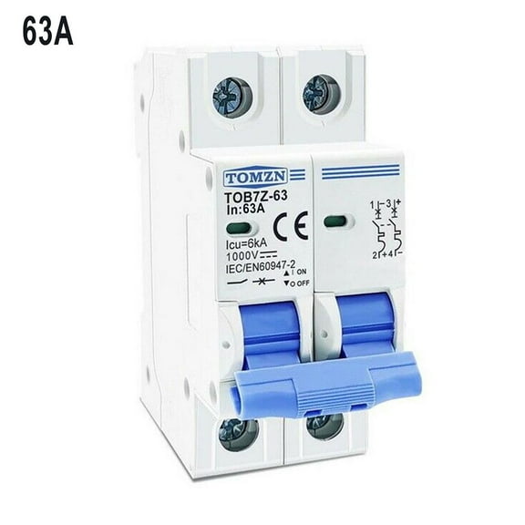 Dc Circuit Breaker 1000V 2 Pole Double Mcb Solar Pv 6 10 16 20 32 40 50 63 Amp