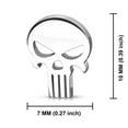 thumbnail image 4 of Stainless Steel Punisher Skull Cut-Out Button Stud Post Earrings, 4 of 4