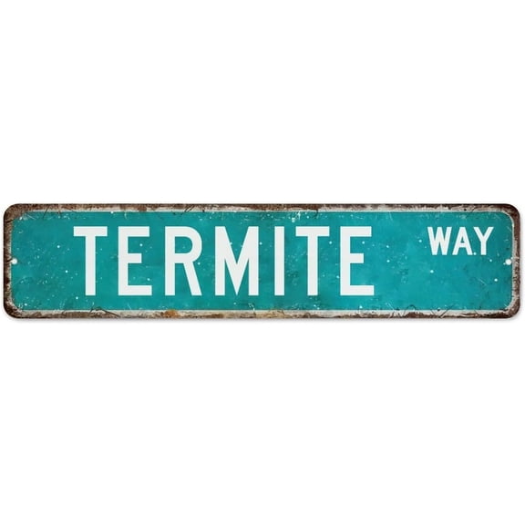 Termite Lake Blue Vintage Metal Tin Sign Country Indoor Signs Animal Lover Farm Home Decor Metal Plaque for Home Front Door Lounge 4"x16"