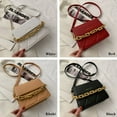thumbnail image 3 of Trend Sling Chain PU Leather Shoulder bag Female Shoulder Bag Women Messenger Bag Crossbody Bags Rhombus chain bag BLACK, 3 of 8