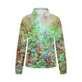 thumbnail image 4 of Royisotas Casual Womens Tops Plus Size Lapel Fall and Winter Long Sleeve Womens Button Down Blouse Floral Graphic Green Collared Button up Shirts, 4 of 5