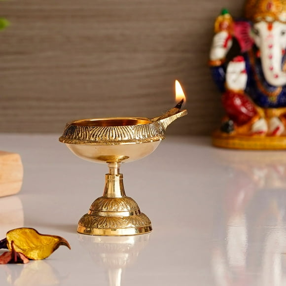 Golden Handcrafted Decorative Pure Brass Diya