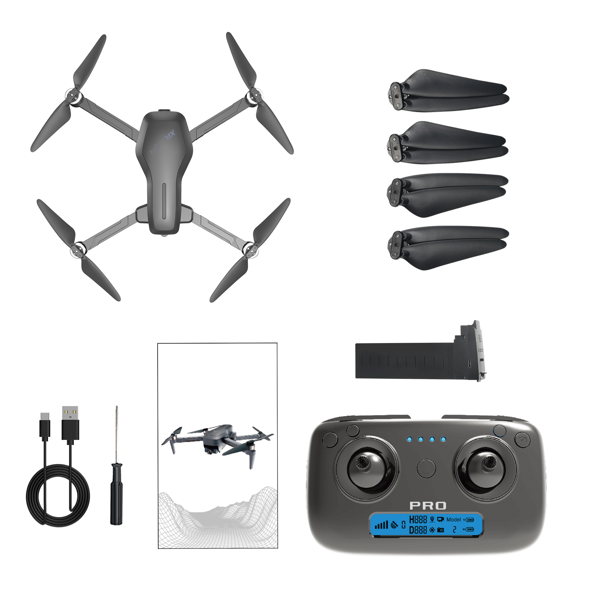 Holy Stone Foldable GPS Drone 4K FHD Camera 2 Axis Anti-Shake Gimbal Drone for Beginners with Brushless Motor 5G Wi-Fi Transmission, Black