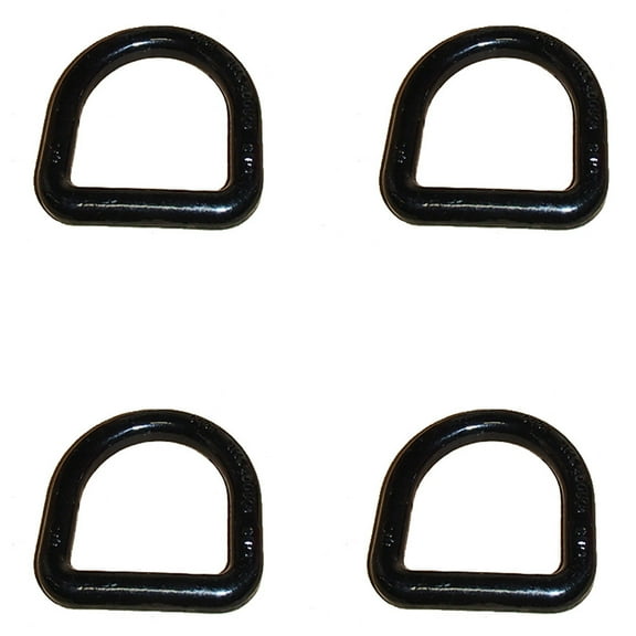 RAParts Four Black 5/8'' Weld-On D-Rings for RV's Boats Docks ATVs Campers Trailers and More