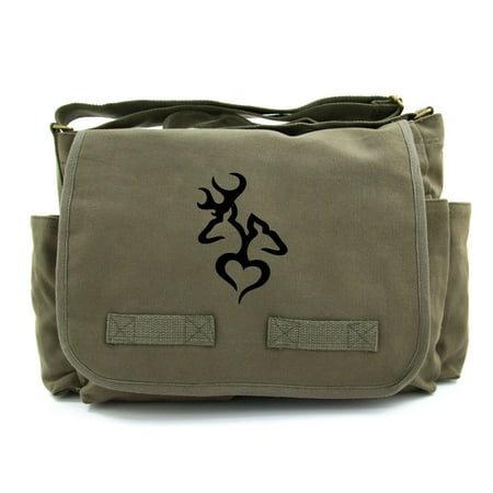 Browning Deer Heart Hunting Army Heavyweight Canvas Messenger Shoulder (The Best Army Games)