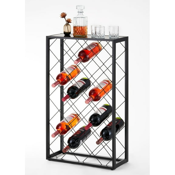 Mango Steam 1.75L Metal Wine Rack for Champagne (23 Bottle, Black)