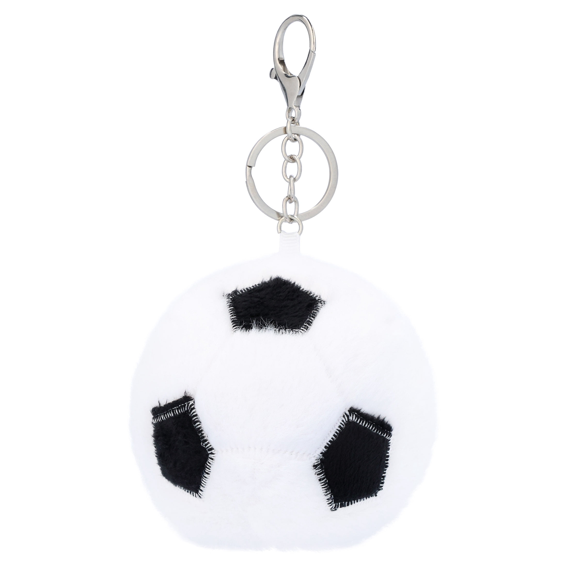 Pen+Gear Soccer Mini Plush Bag Charm, Black with White