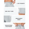 thumbnail image 5 of NORTHYARD Men's 5" Gym Shorts Athletic Running Basketball Workout Shorts with 3 Zipper Pockets Lightgrey 2XL, 5 of 8