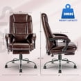 thumbnail image 3 of NOBLEMOOD Brown Heated Office Chair w/ 4 Points Massage, Lumbar Support & Footrest for Adult & Child, 3 of 7