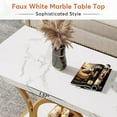 thumbnail image 4 of Tribesigns 47.24-inch Rectangle Coffee Table, 2-Tier Faux Marble Coffee Tables for Living Room, White Gold, 4 of 5