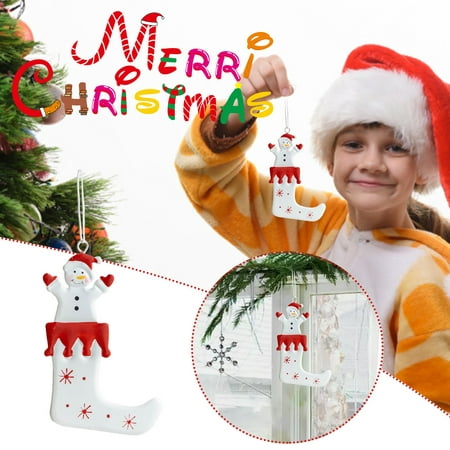 

TALKVE Simple lightweight and wear resistant Santa Claus Snowman Elk Pendant Iron Decoration Christmas Tree Decoration Holiday Ornament