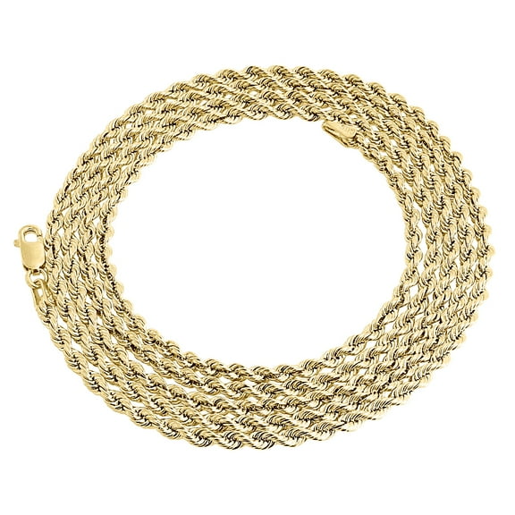 Real 10K Yellow Gold Solid Rope Chain 2.50mm Twist Necklace Unisex 16 Inches