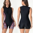 thumbnail image 6 of Stamzod One Piece Swimsuit Women Sleeveless Patchwork Front Zip Wetsuit Womens Bathing Suits for Snorkeling Kayaking Swimming Watermelon Red H L, 6 of 8