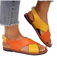 thumbnail image 5 of DIVVce Color Block Cross Strap Sandals For Women Open Toe Comfortable Casual Summer Footwear, 5 of 8