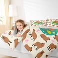 thumbnail image 3 of Erosebridal Cartoon Capybara Twin Comforter Sets 3-Piece For Kids,Kawaii Pink Ribbon Bowknot Bedding Set For Boys Girls,Grey Reversible, 3 of 7
