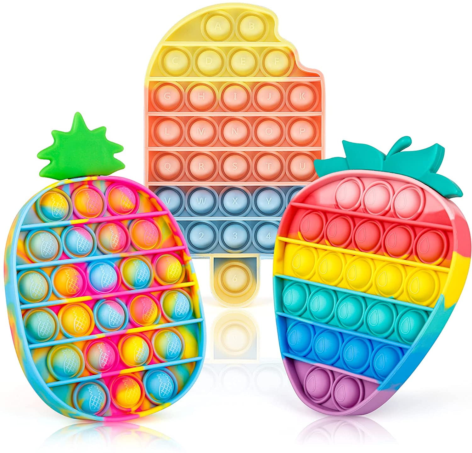 Rainbow Cupcake Push its Bubble Pop Fidget Sensory Toy ADHD Stress Reliever Toys 