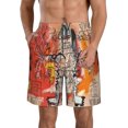 thumbnail image 2 of Jean Michel Basquiat Mens Swim Trunks Quick Dry Board Shorts with Mesh Lining, Breathable Fit Beach Shorts Swimwear Bathing Suits, 2 of 5