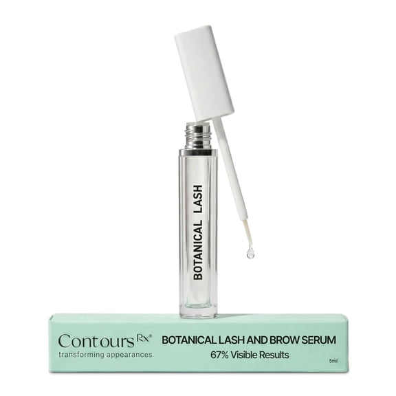 Contours Rx Botanical Lash & Brow Enhancing Serum – Peptide & Botanical Lash and Brow Serum, Conditioning & Hydrating Formula, 5 mL