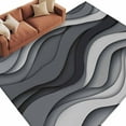 thumbnail image 3 of 6x9Ft Area Rugs Black Grey Ombre Non-Skid Rubber Backing Large Rectangle Rugs - Living Room Bedroom Home Office, Modern Abstract Moire Art Geometric Indoor Floor Mat Carpets Washable Rug, 3 of 9