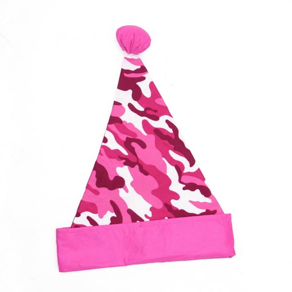 Northlight Pink and Black Leopard Print Unisex Adult Christmas Santa Hat Costume Accessory - One
