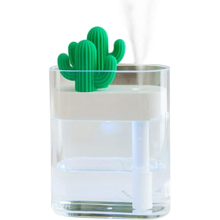 

Premium Cactus Humidifier Unit with 160ml Water Tank Cool Mist Vaporizer for Single Room Automatic Shut-Off and Night Light