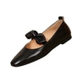 thumbnail image 2 of IEMIEMIEM Ballet Flats for Women 2026 Pointed Toe Leather Bow Mary Janes Comfortable Casual Slip On Office Walk Dress Shoes Black 7.5 Wide, 2 of 8