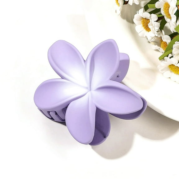 6 pc Plastic Flower Claw Hair Clips Hair Accessories for Women & Girls Plum 80x70x40mm