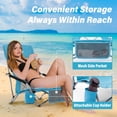 thumbnail image 4 of UMINEUX Low Beach Chairs for Adults, Folding Portable Lightweight Chair with Cup Holder, Light Blue, 4 of 9