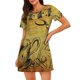 thumbnail image 1 of Balery Coffee Vintage Camisón de manga corta con cuello redondo para mujer, cómodo y elegante., 1 of 6