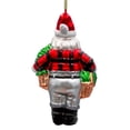 thumbnail image 6 of Wholesome Santa the Vegetable Farmer Glass Christmas Ornament, Farm Style Holding Potatoes, Lettuce, and Tomatoes, 6 of 6