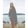 thumbnail image 2 of Black White Plaid Beach Towels Oversized Super Absorbent, Modern Buffalo Check Gingham Art Lightweight Bath Towel Quick Dry Sets For Bathroom/Pool/Rv Camping/Beach Play/Gym Room/Picnic 30"x60", 2 of 8