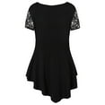 thumbnail image 4 of USSUMA Women's Plus Size Blouse Floral Lace Tops Asymmetric Swing Tunic Causal O-Neck T Shirt, 4 of 7